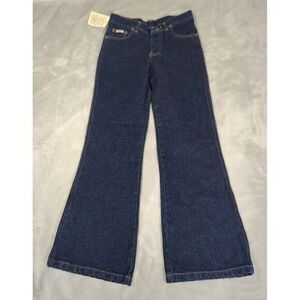Stevenson Jeans Women? 8 Dark Zip Fly Rugged Farm Chore Denim Wide Leg 23x26 NWD